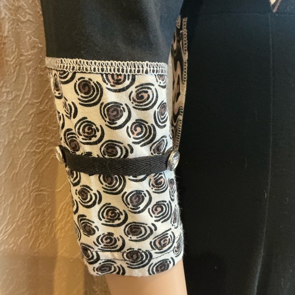 Linea Domani Art-to-Wear Geometric Patchwork Zip Detail Midi Dress - Size S - Picture 4 of 7